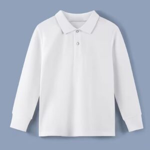 Boys' White Long Sleeve Polo Shirt