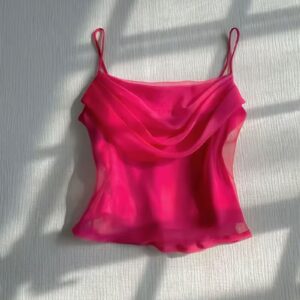 Women's Mesh Spaghetti Strap Crop Top