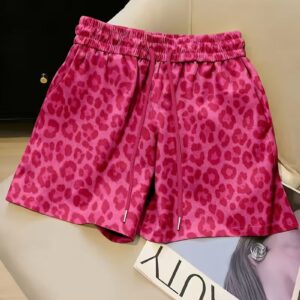 Women's Leopard Print Drawstring Shorts