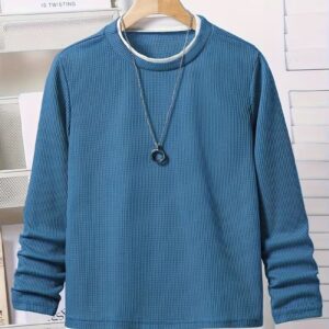 Boys' Solid Color Long Sleeve Pullover T-Shirt