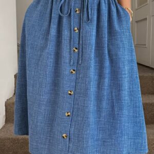 Women's Elegant A-Line Midi Skirt