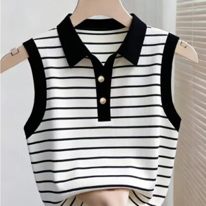 Women's Casual Color-Block Sleeveless Top