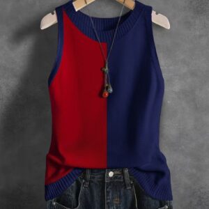 Women's Color-Block Knit Sweater Vest